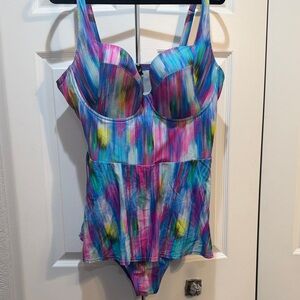 Colorful Striped One-Piece Swimsuit